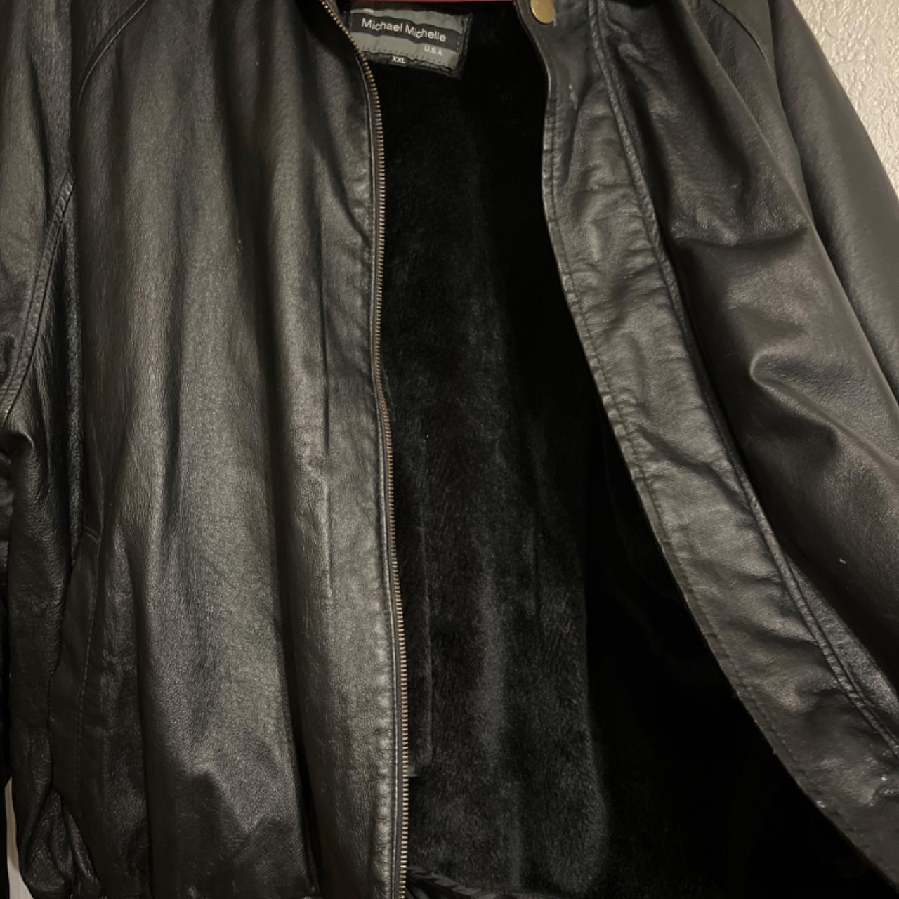 90’s michael michelle leather jacket Doesn’t zip... - Depop