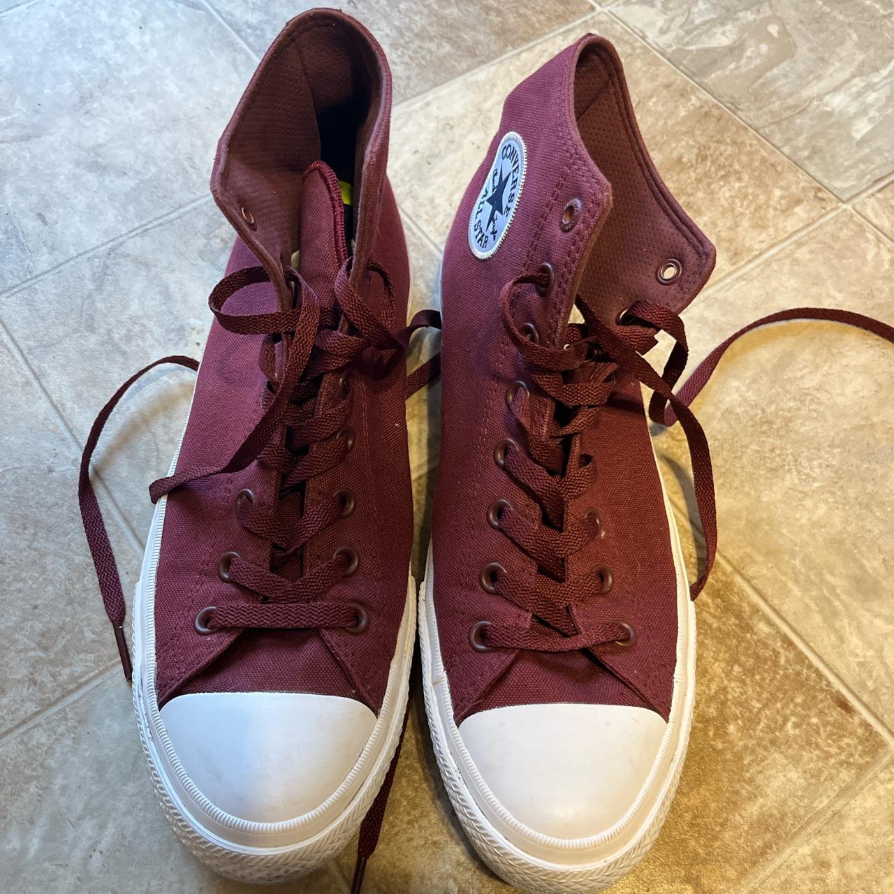 burgundy converse Size 11 men’s - Depop