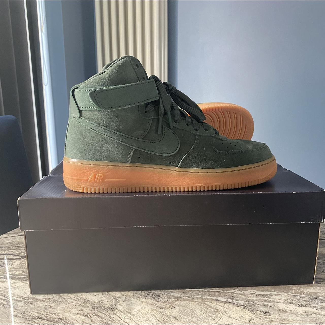 Air Force 1 High 07 LV8 suede vintage green nike. Depop