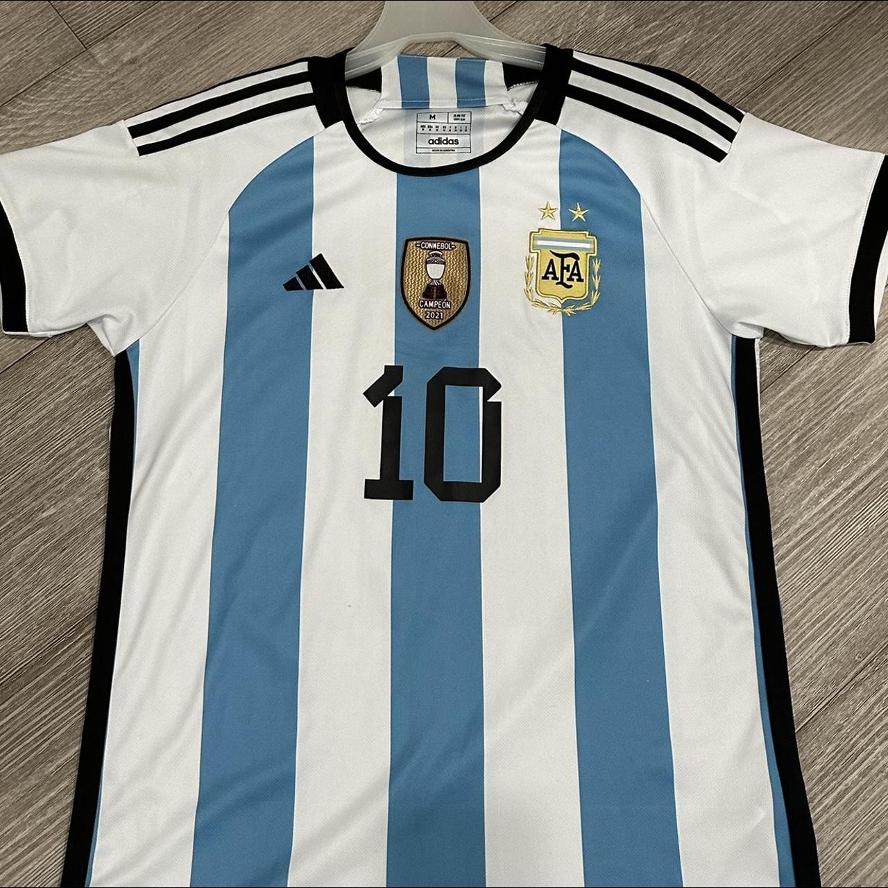 Adidas World Cup 2022 Messi Argentina 3 stars Jersey - Depop