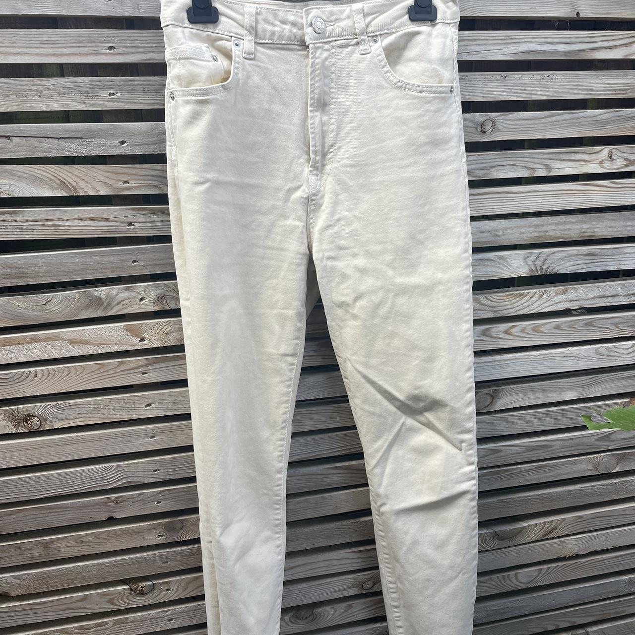 ** Wardrobe Basics ** Cream straight leg jeans Depop