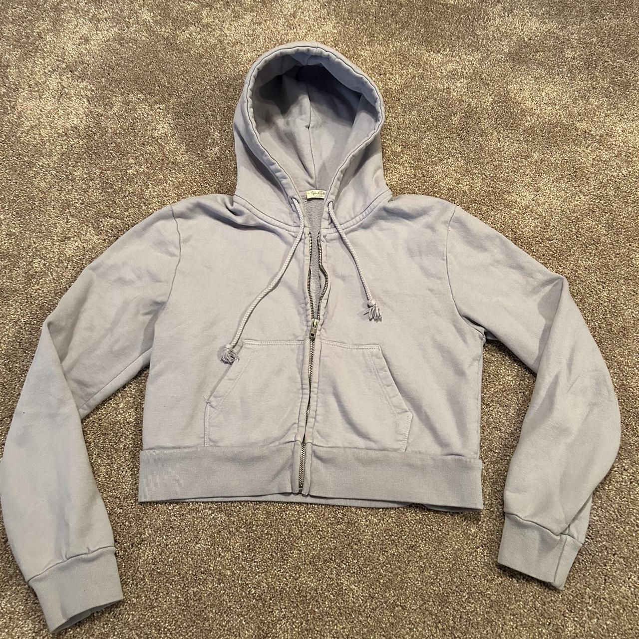 Brandy Melville cropped zip up hoodie #brandy... - Depop