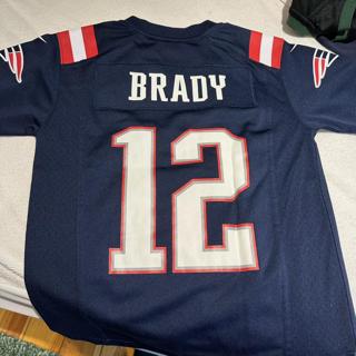 Navy New England Patriots Tom Brady Jersey (Youth - Depop