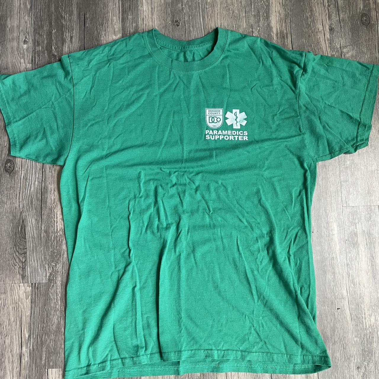 Durham County paramedic EMS supporters green cotton... - Depop