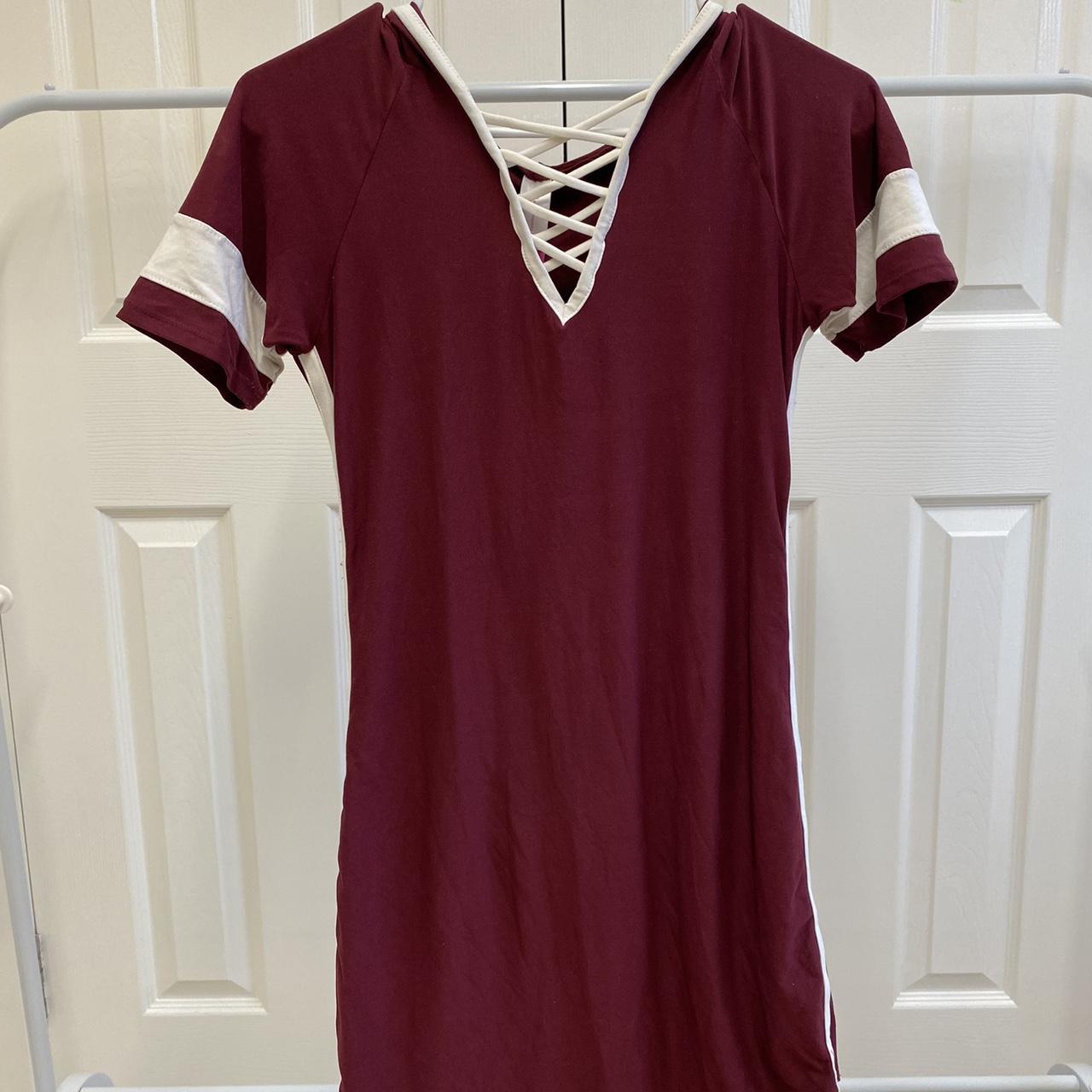 Red hooded dress Depop
