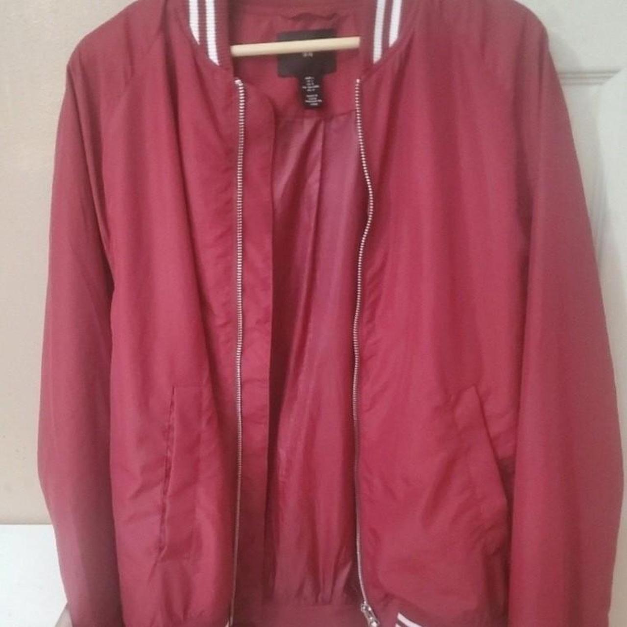 Light Burgundy H&M Bomber Jacket - Depop