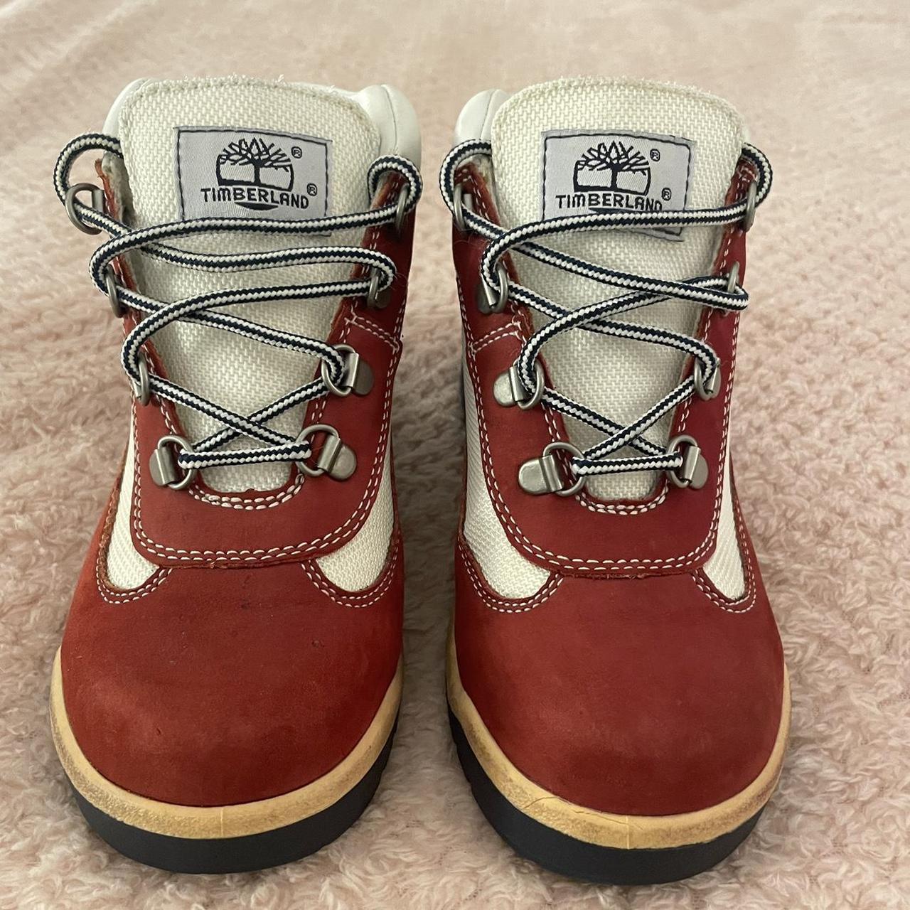 Red and white timberland online