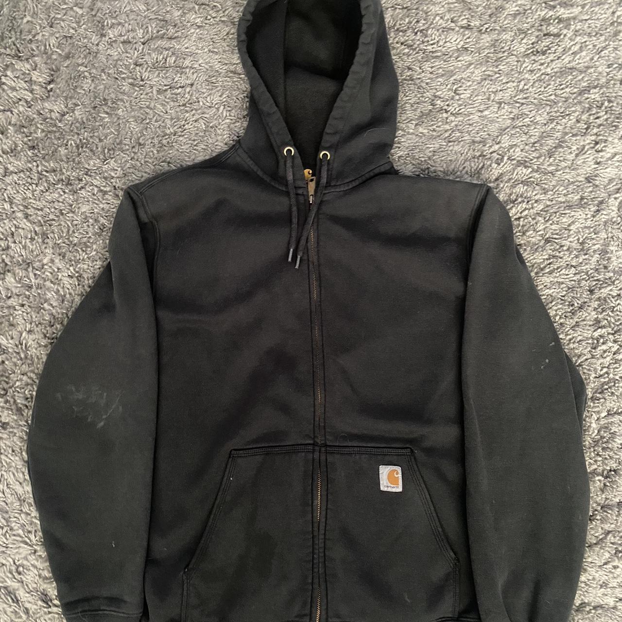 Large black Carhartt full zip up hoodie A few small... - Depop