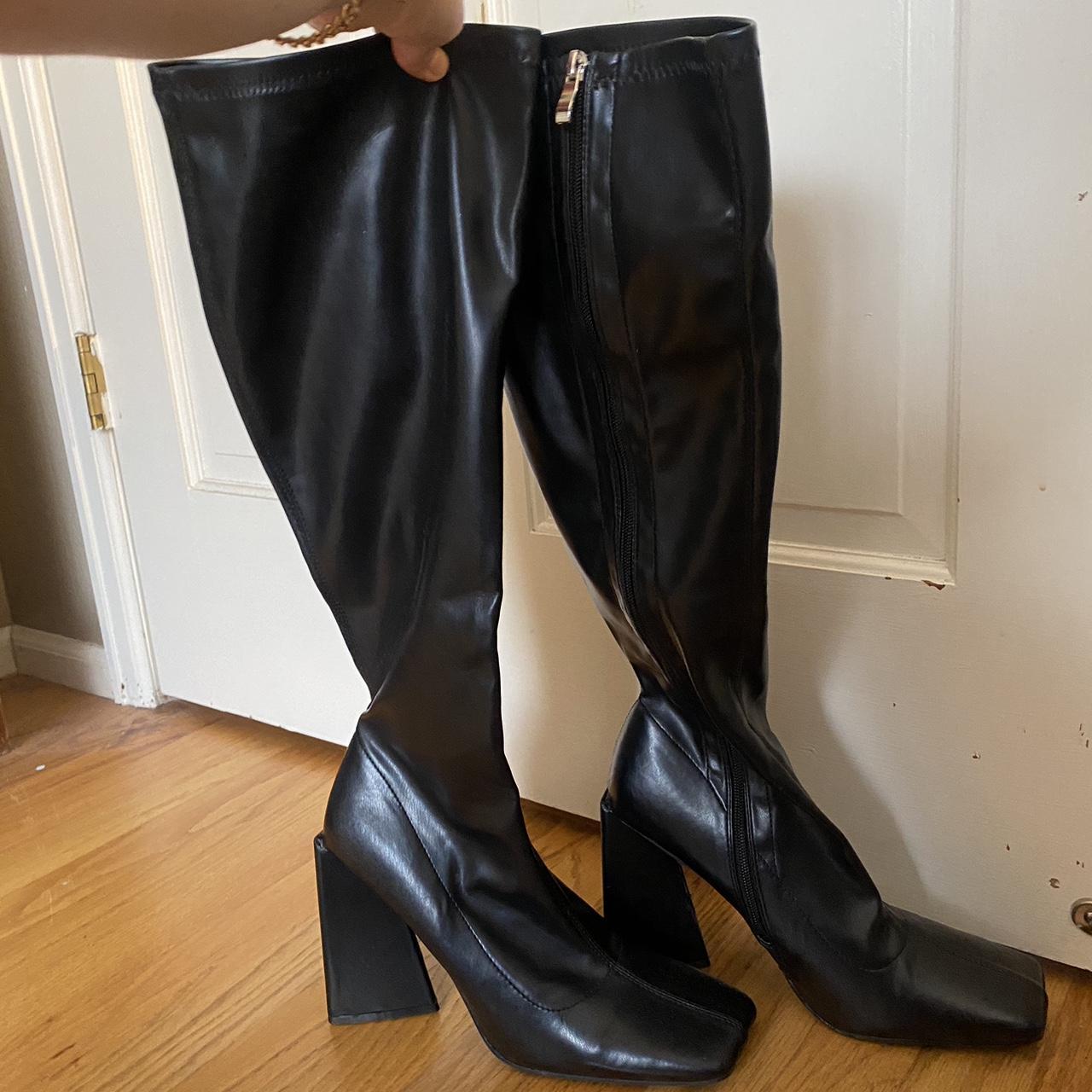 Women's Black gogo boots! perfect for concerts or... - Depop