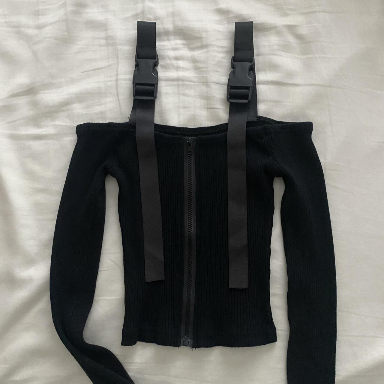 Acubi Stretchy Seatbelt Long Sleeve Top... - Depop