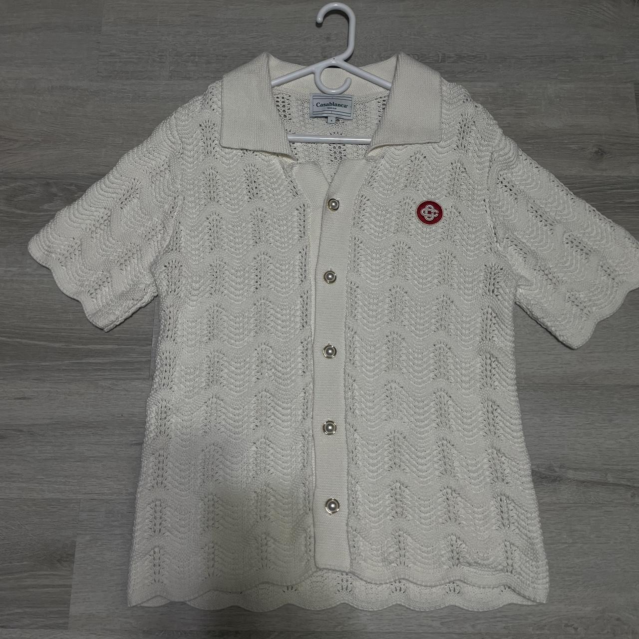 Casablanca crochet knit polo Men’s size small but... Depop