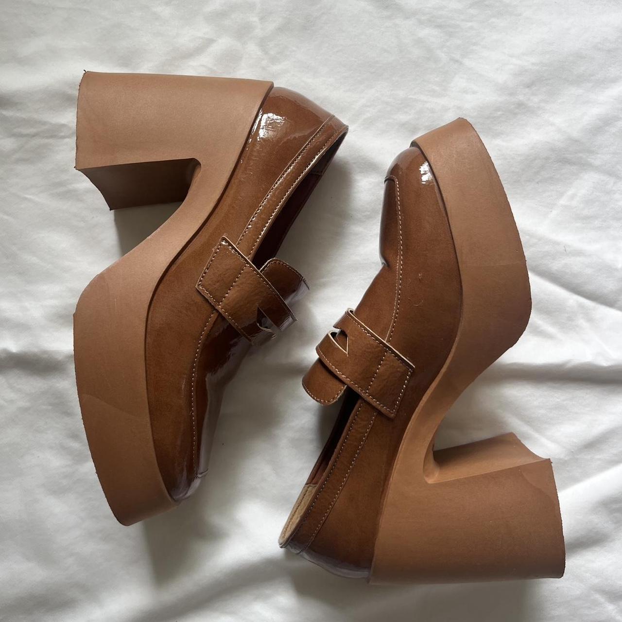 CHUNKY HEEL LOAFERS so so cute really sad to Depop