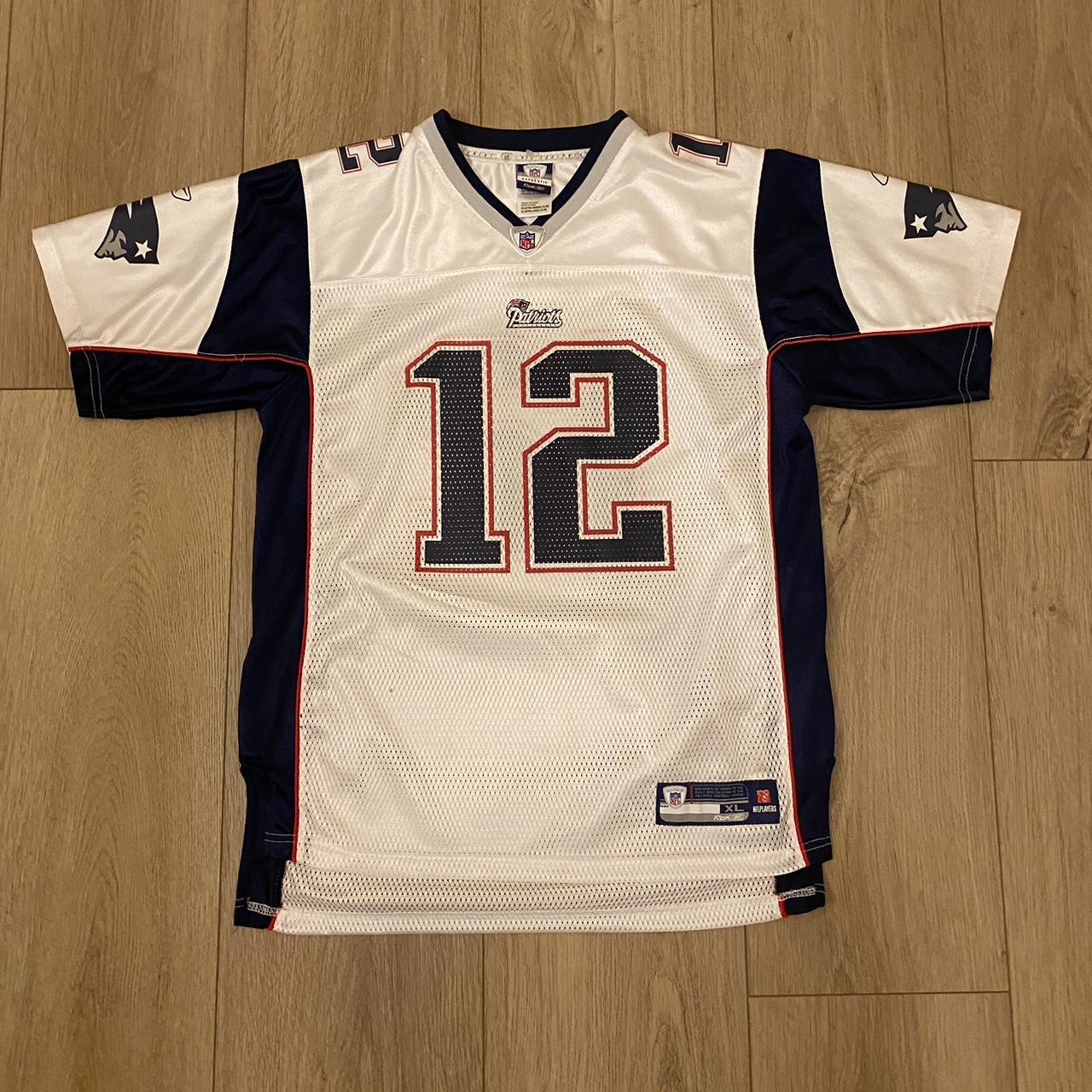 vintage reebok tom brady patriots jersey Size... - Depop