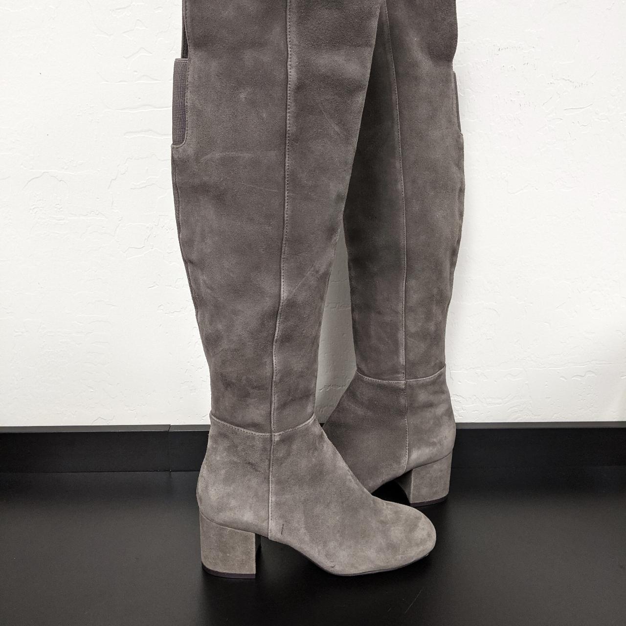 Gray suede riding sales boots