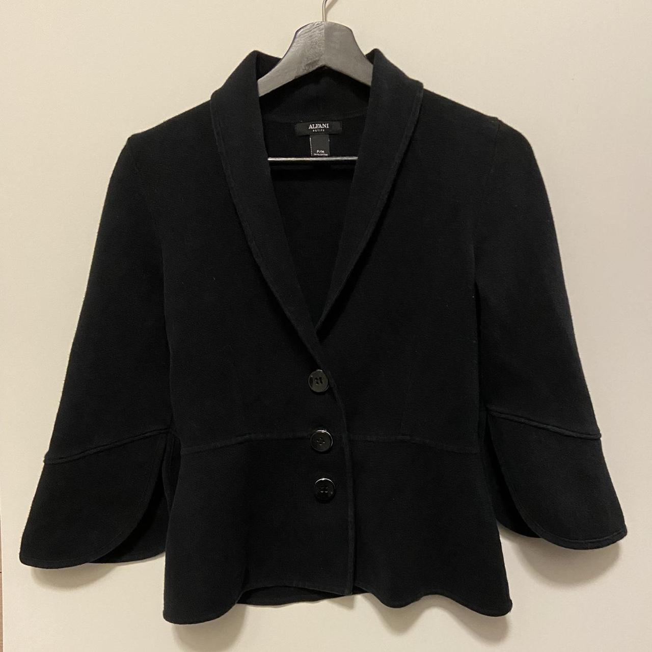 Black Alfani Petite Blazer Women’s Medium Cotton... - Depop