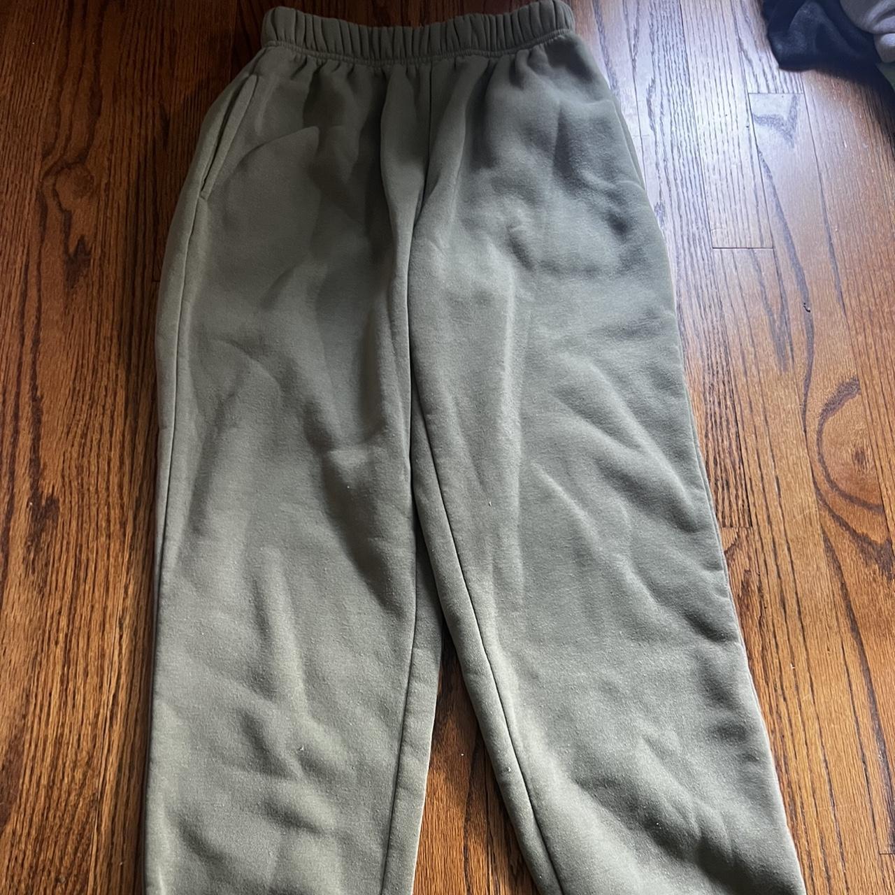 olive green sweatpants size small brandy dupe with... - Depop