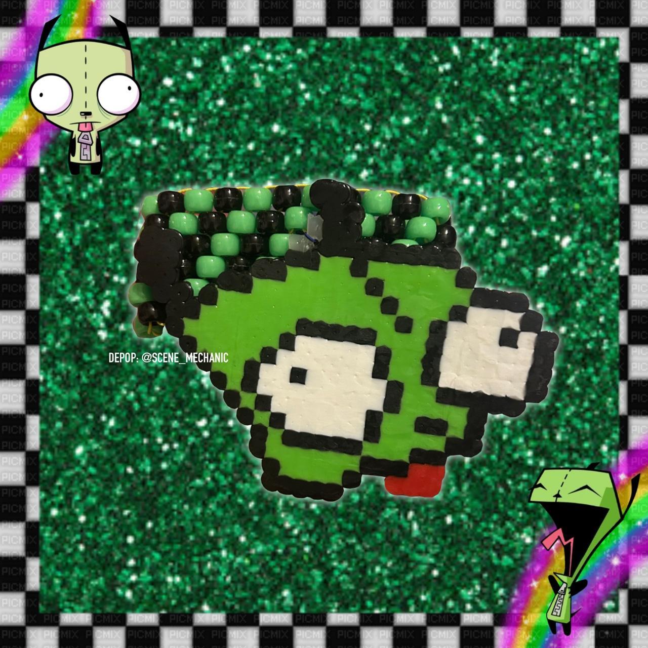 Invader Zim Gir Kandi Perler Bead Cuff US Depop