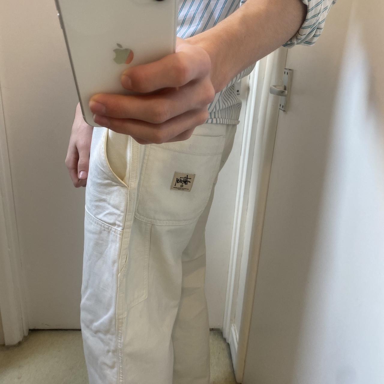 パンツ STUSSY CANVAS WORK PANT Double Knee Stussy double knee canvas work trousers Size 32 32 | Depop