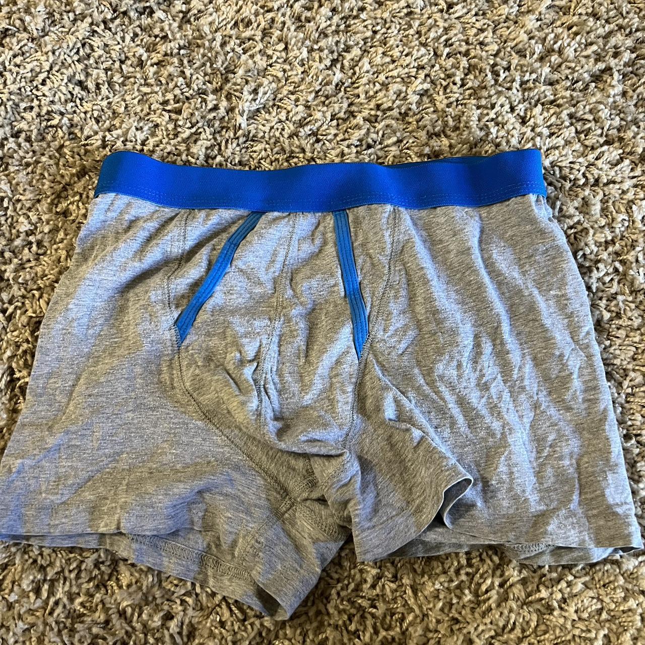 Grey and blue boxers Medium Message me for info... - Depop