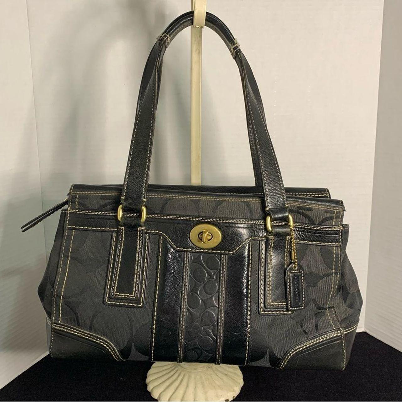 Coach Black Hamptons Carryall Satchel 11620; Good | Depop
