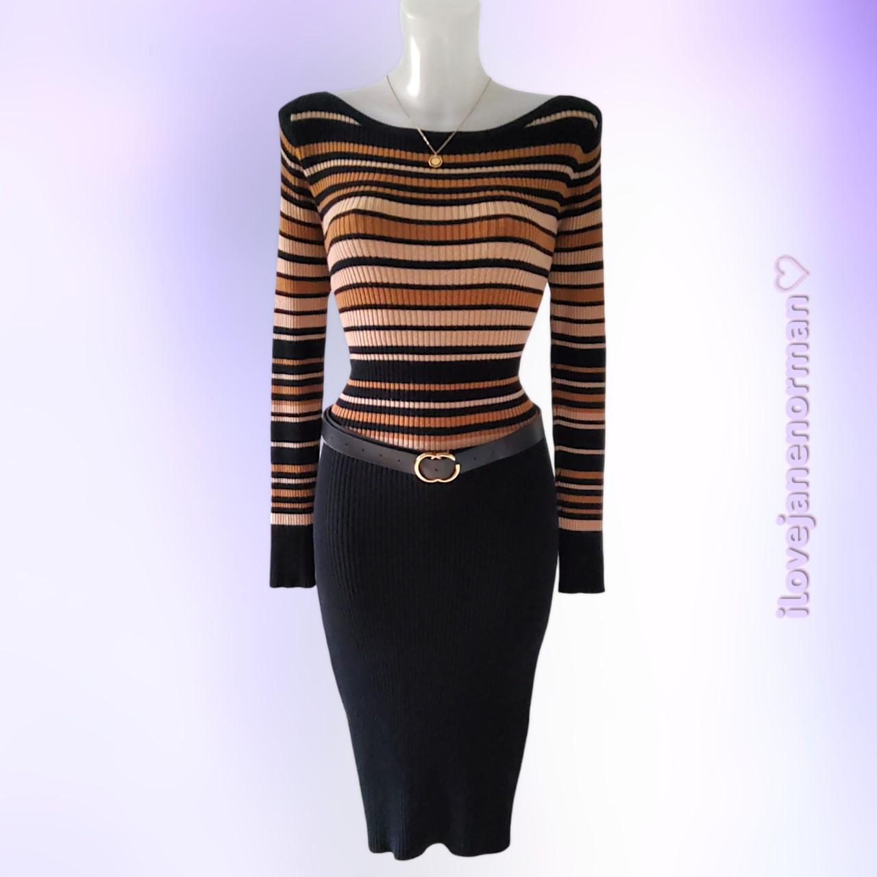 Jane Norman midi length jumper dress with belt. Depop