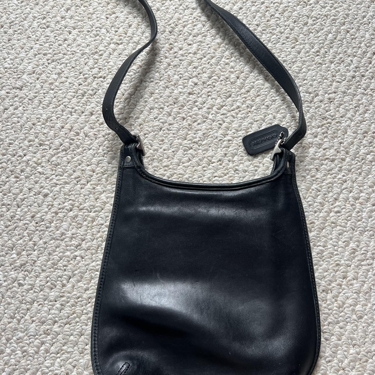 Vintage Coach Black Leather Saddle Crossbody | Depop