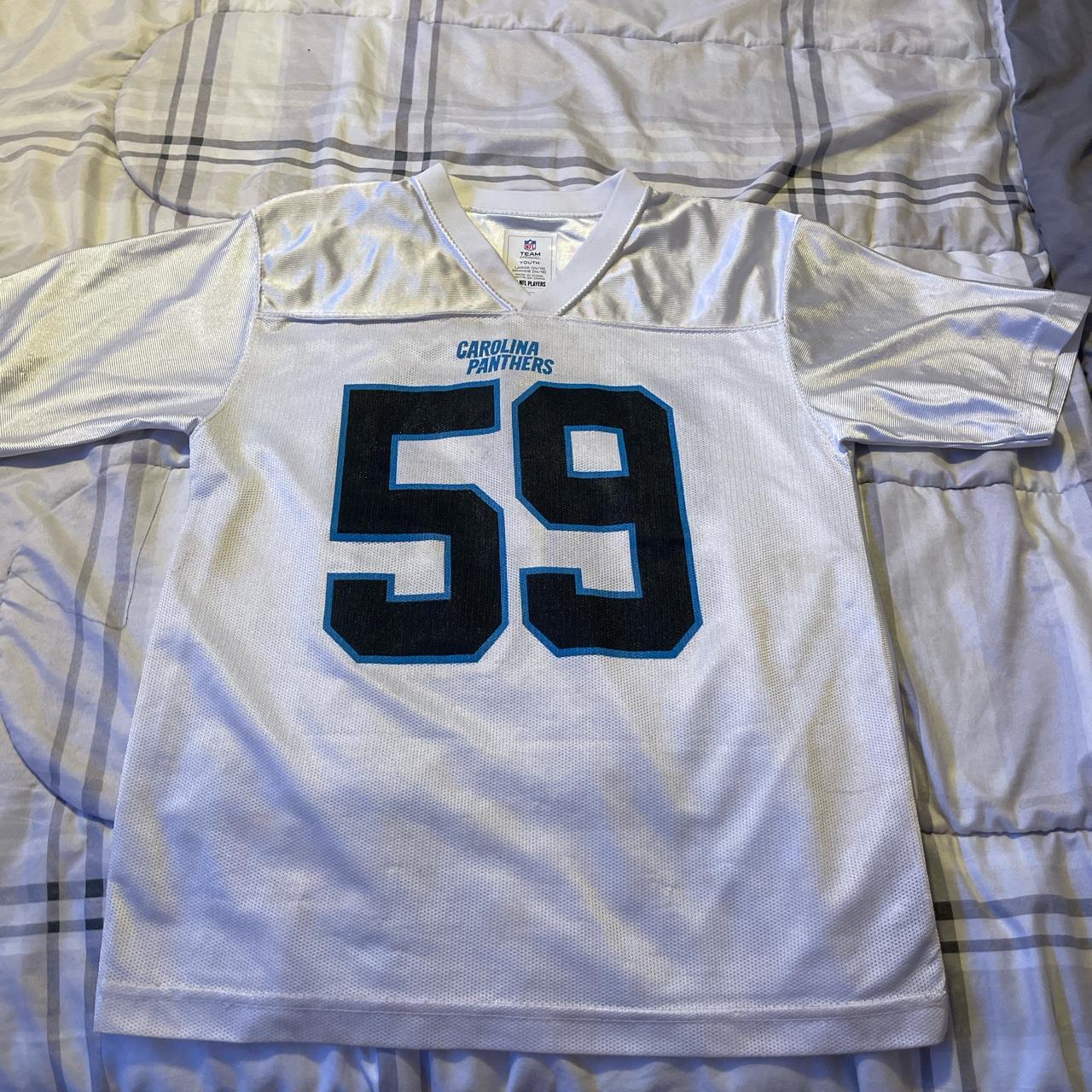 CAROLINA PANTHERS LUKE KUECHLY JERSEY YOUTH LARGE 14/16 IN PRETTY GOOD  CONDITION