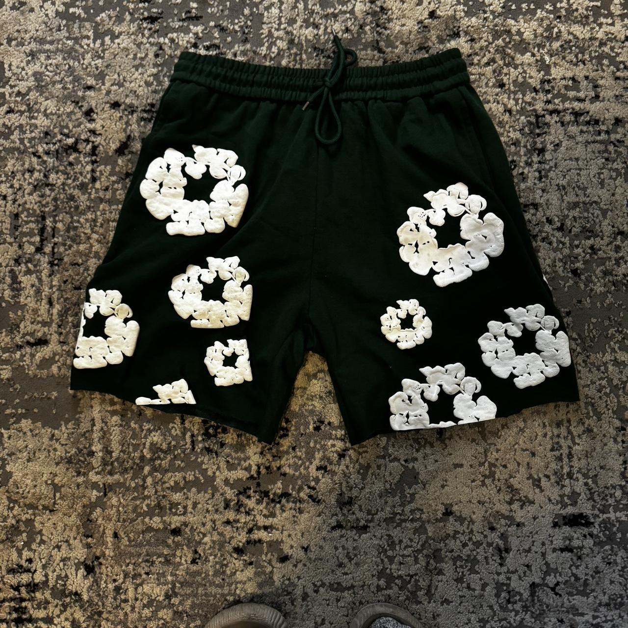 DENIM TEARS THE COTTON WREATH SHORTS “GREEN” | Depop