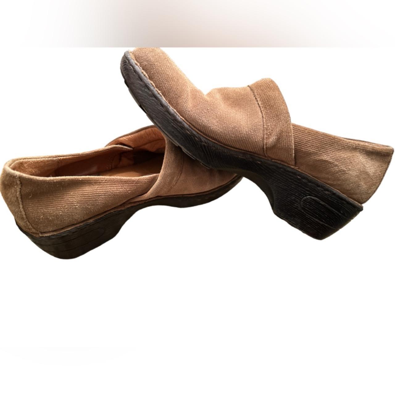 Born Toby Duo brown leather and corduroy slip on