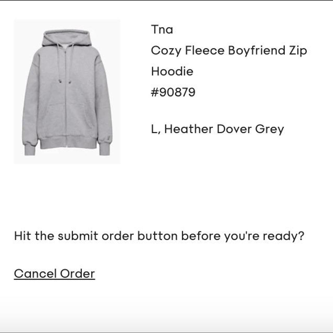 TNA Cozy Fleece Boyfriend Zip Hoodie Size L Heather... Depop