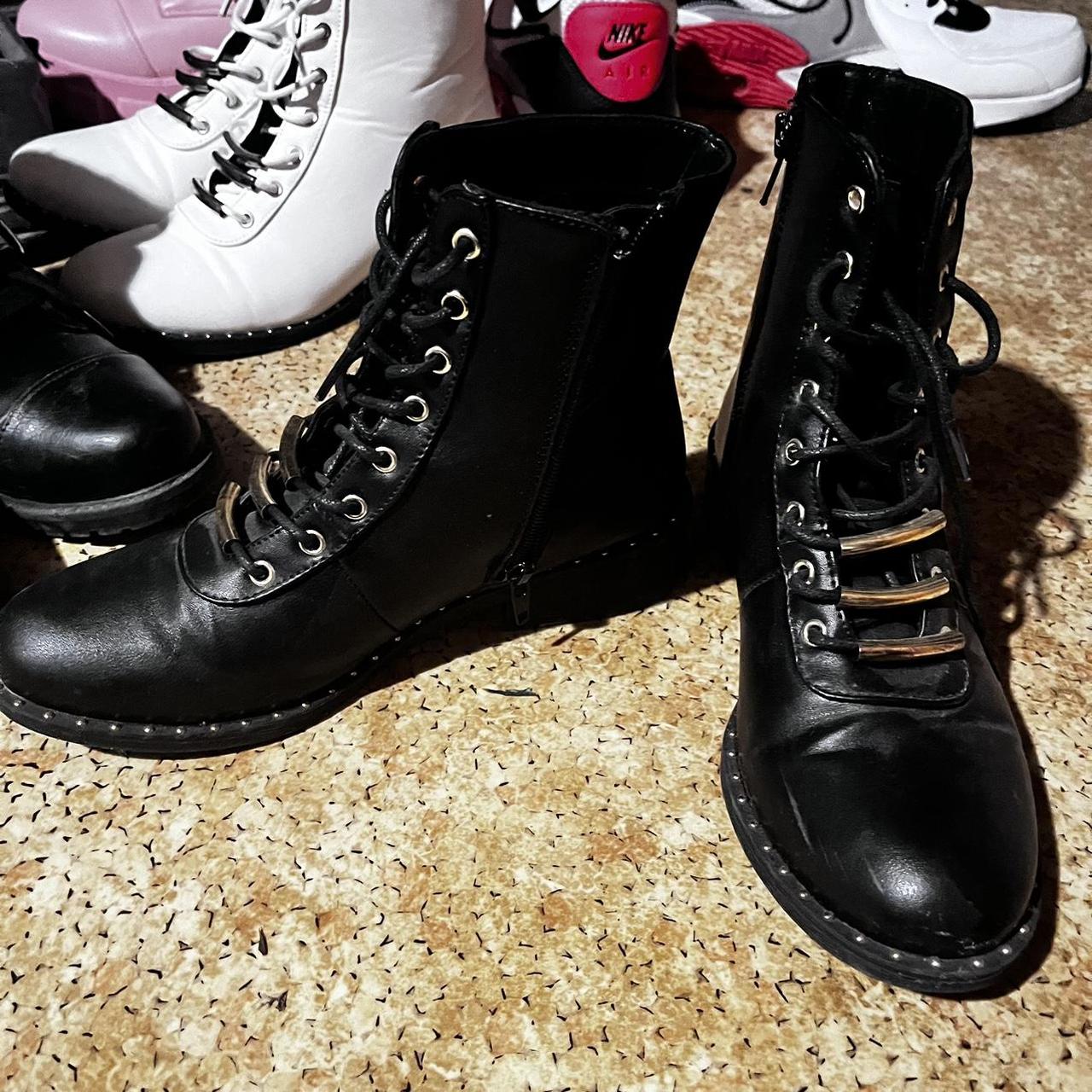 gold flat boots