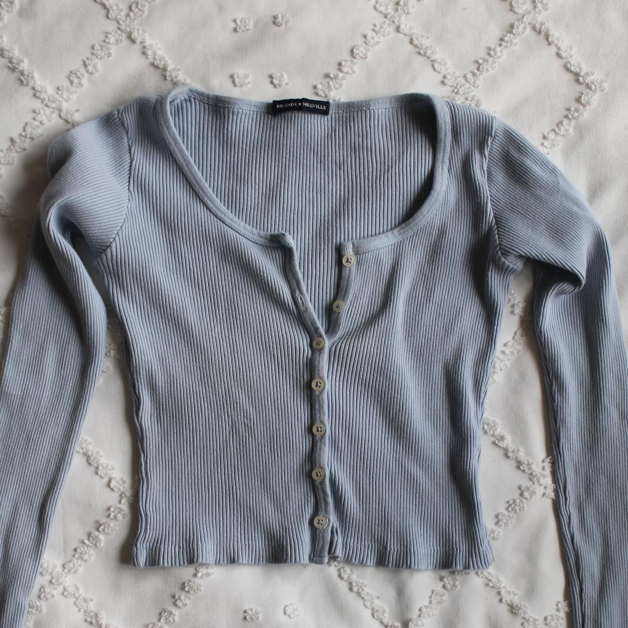 Brandy Melville Women's Shirt Blue One size – Baby blue long