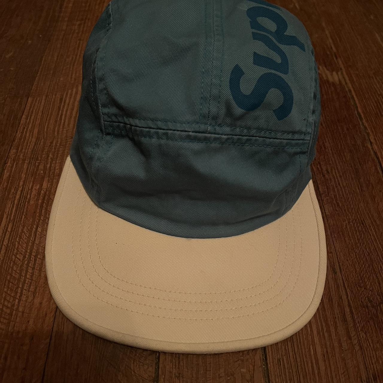 Supreme logo camp cap in blue and white. Some... - Depop