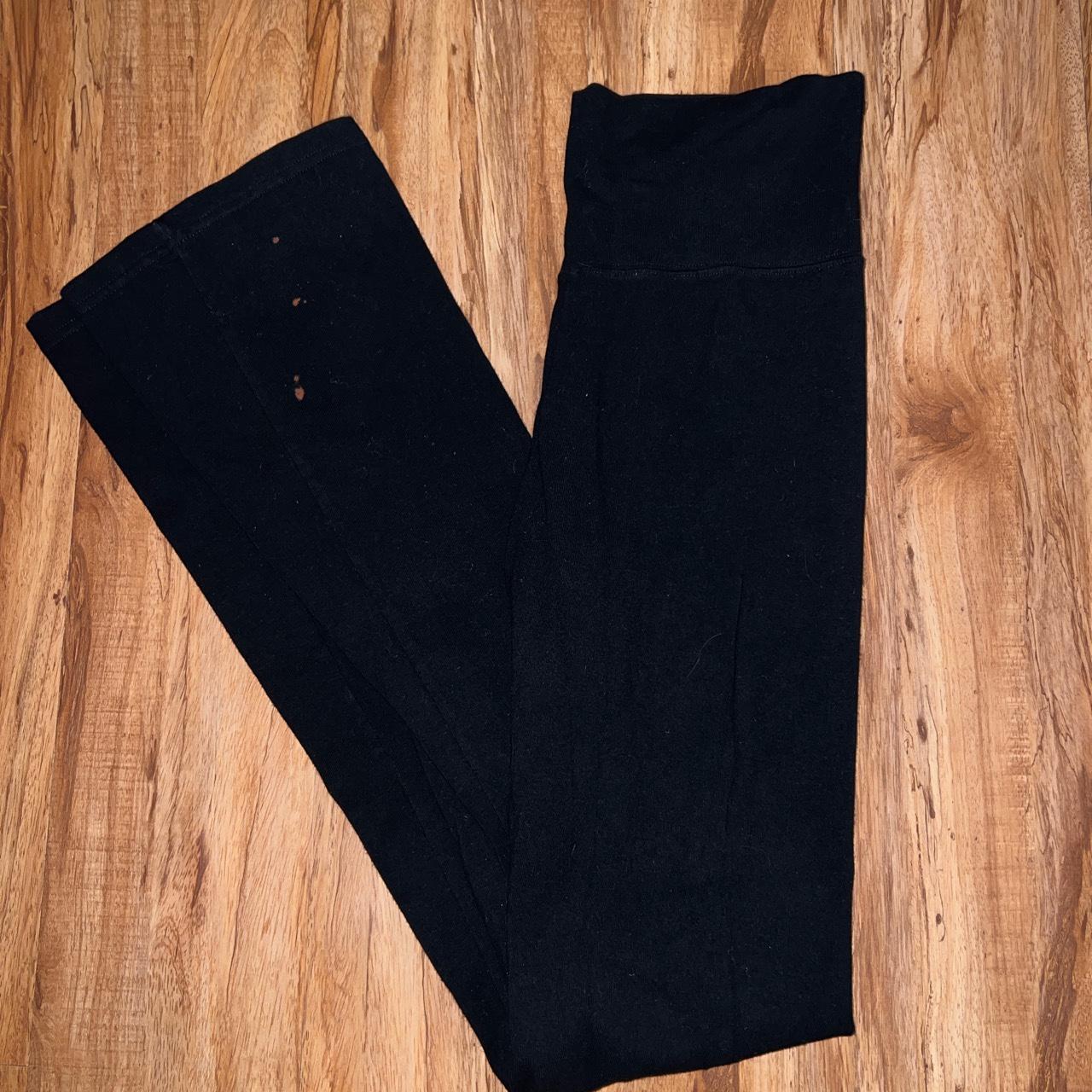 black brandy melville flare leggings bleach stains... Depop