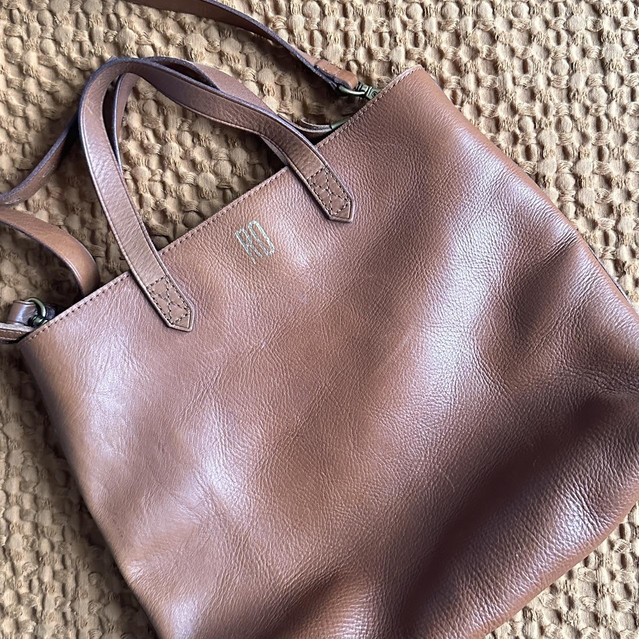 Madewell Medium Tote- Brown real leather medium Depop