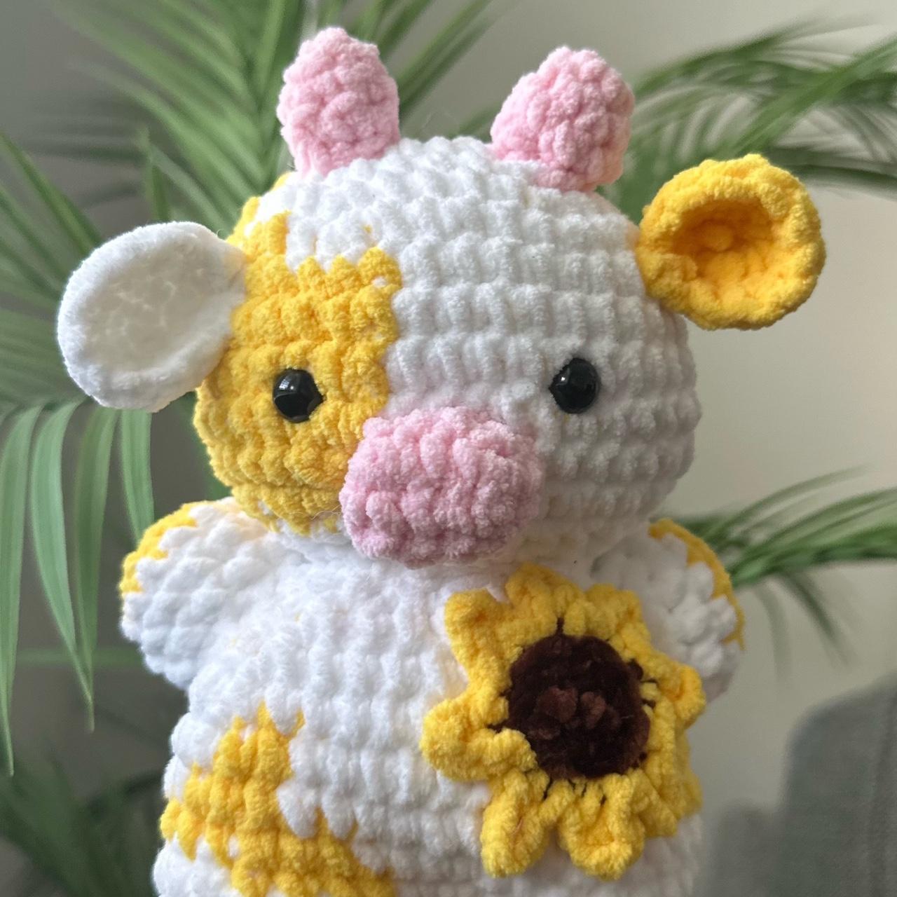 Sunflower Cow handmade crochet - Depop