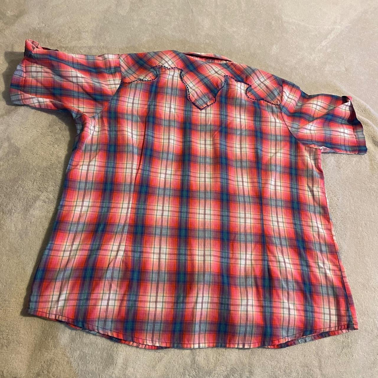 Wrangler Men's Shirt - Red/Blue - XXL – Vintage W… - image 2