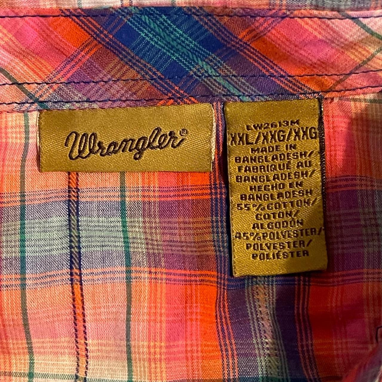 Wrangler Men's Shirt - Red/Blue - XXL – Vintage W… - image 3