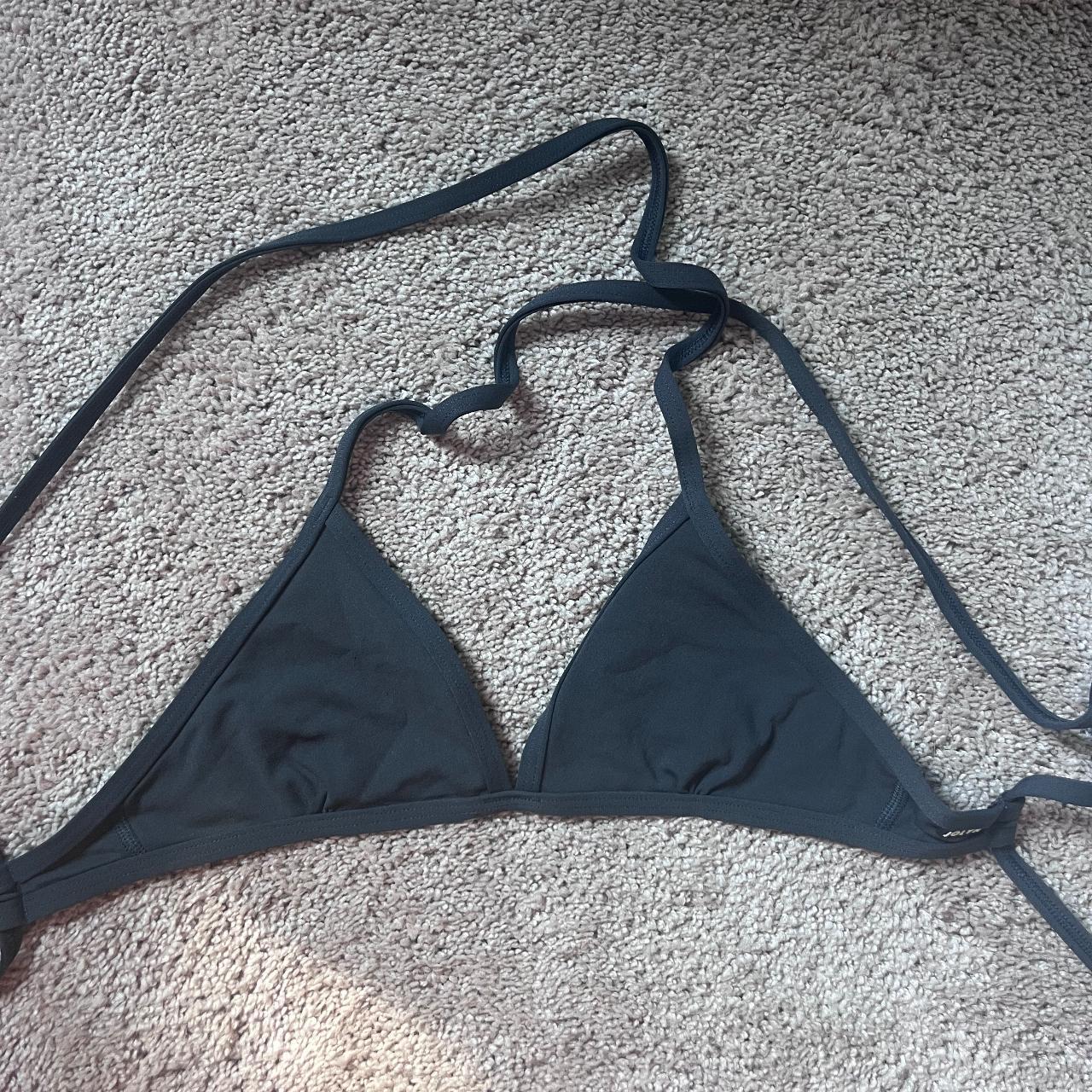 Jolyn Triangle Bikini Top Color: Grey - Depop