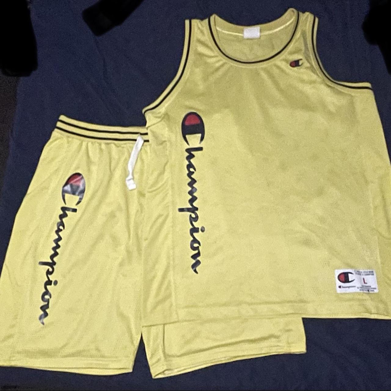 yellow champion shorts and tank