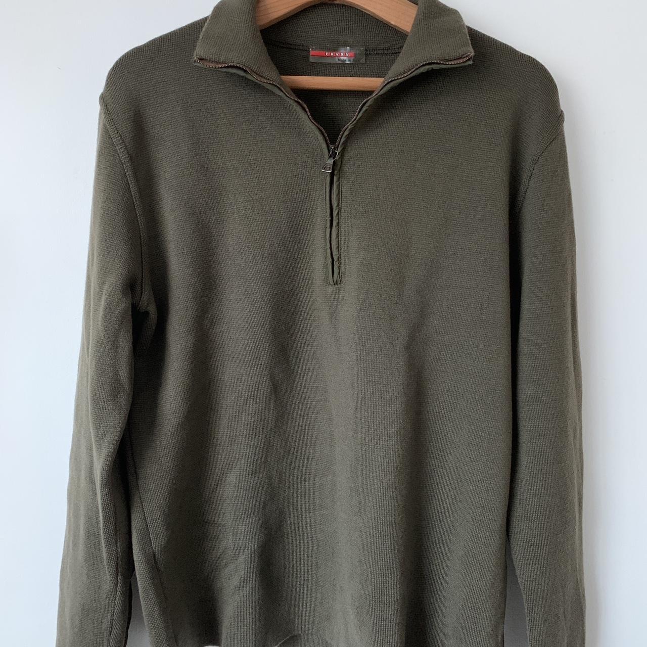 トップス 90s prada wool half zip pullover (M) Prada Men's Wool Quarter-Zip Polo Sweater | Neiman Marcus