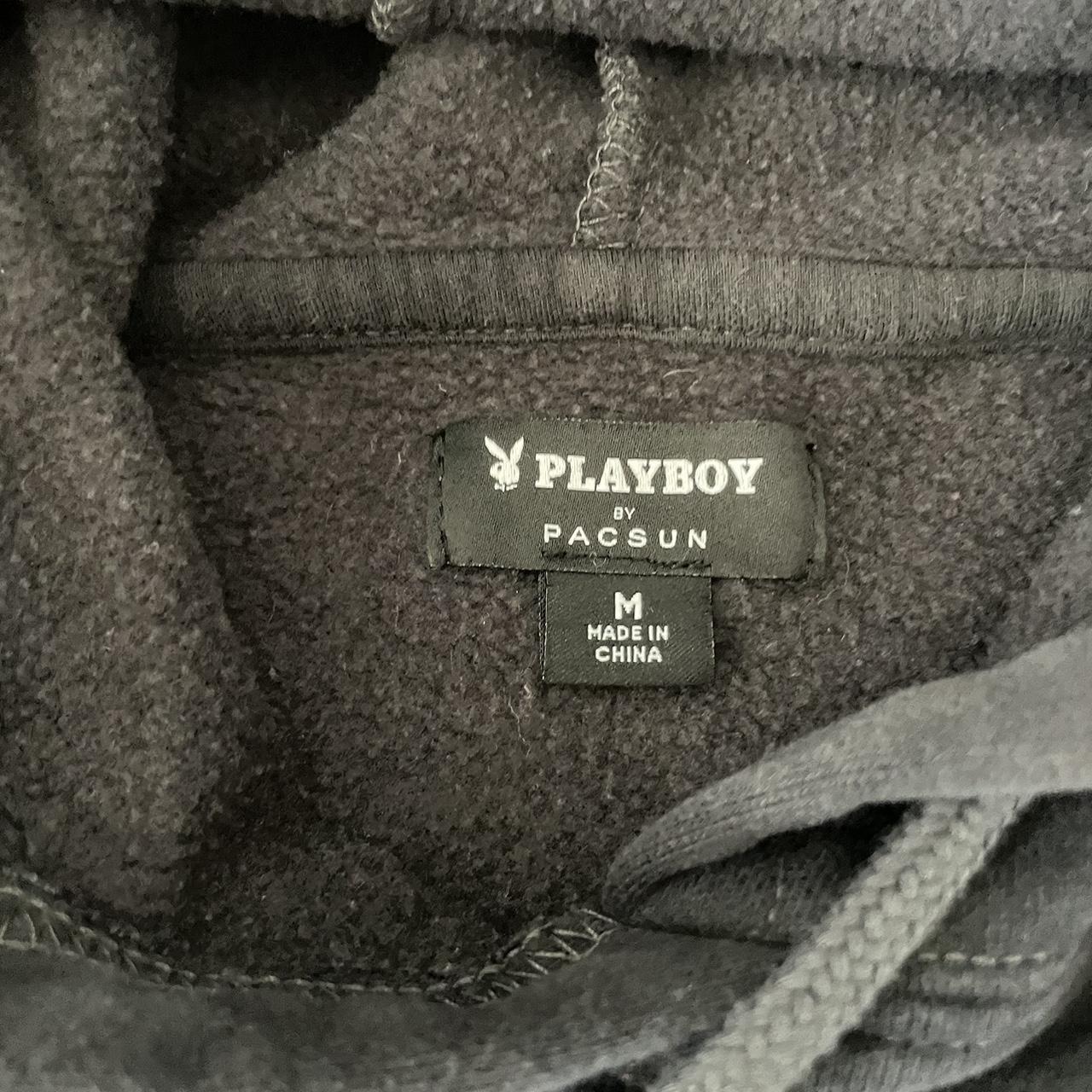 grey/dark grey tie dye playboy hoodie not too thin... Depop