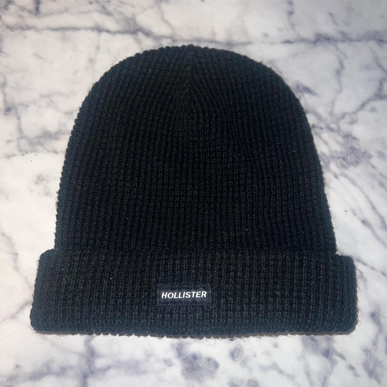 BLACK HOLLISTER BEANIE - Depop