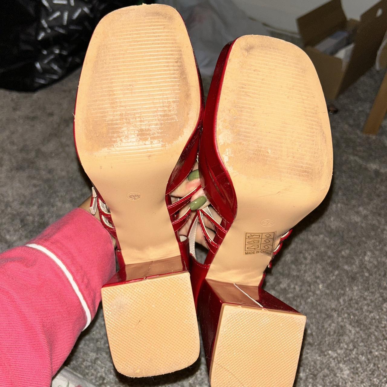 Vintage red strap heel size women’s 6 Fits me... Depop