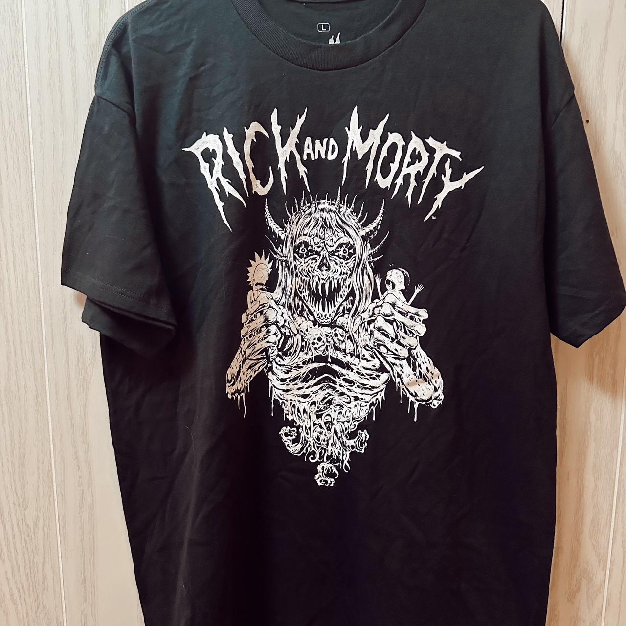 Rick and Morty graphic black t- shirt . Size medium - Depop