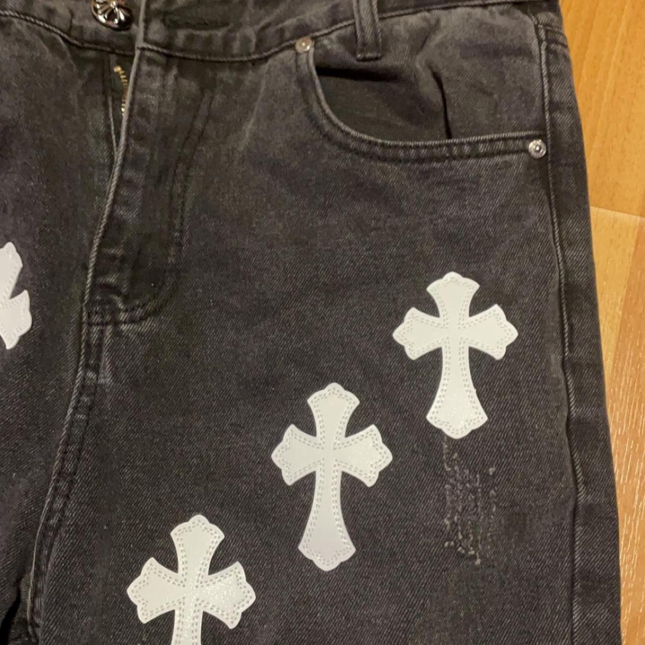 Black White Crosses Fashion Jeans Depop