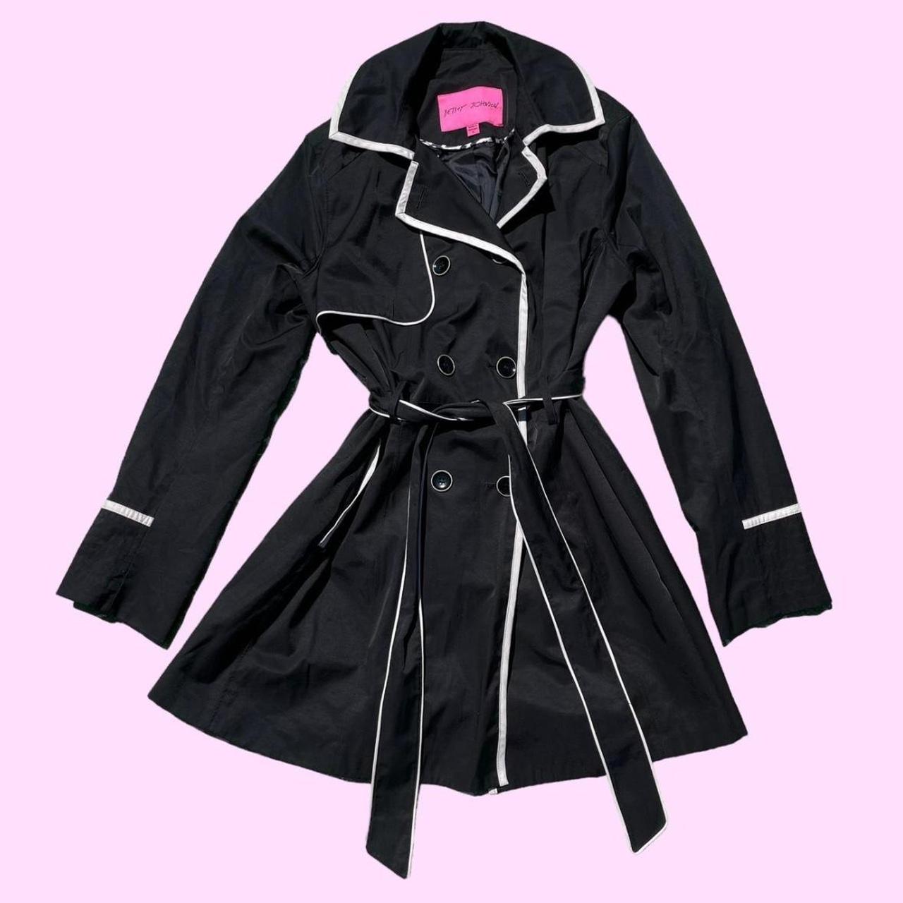 Vintage Black Betsey Johnson Trench Coat The cutest