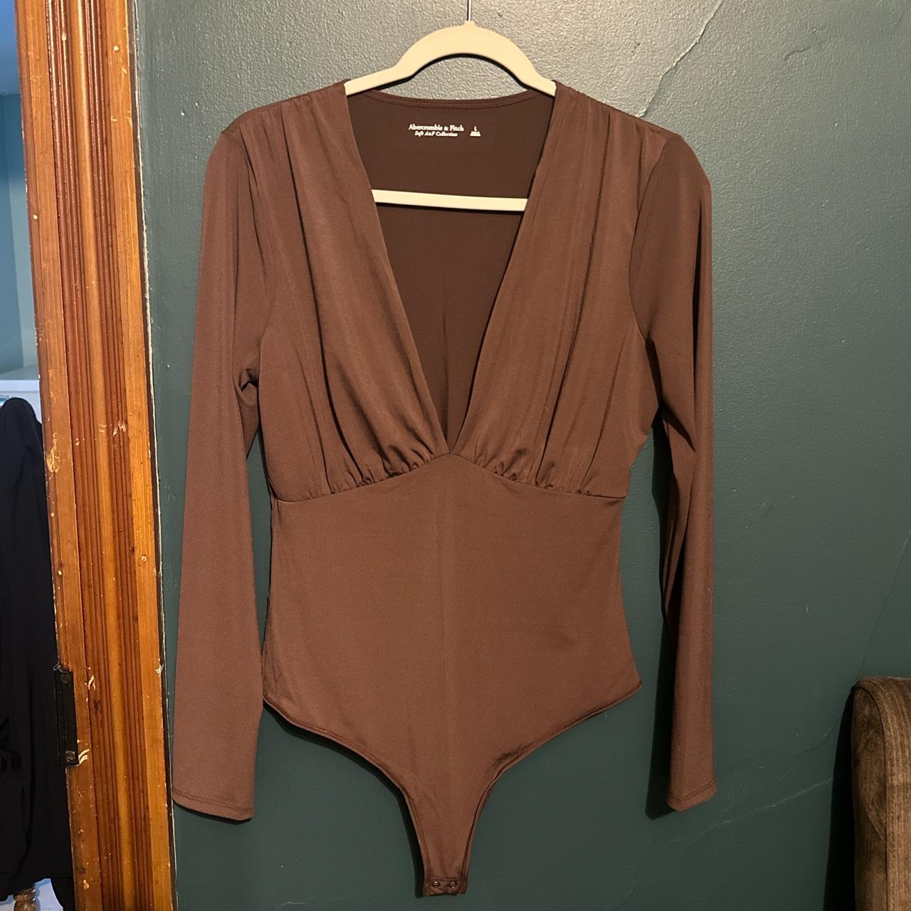 Abercrombie & Fitch Deep V thing bodysuit Soft A&F... - Depop