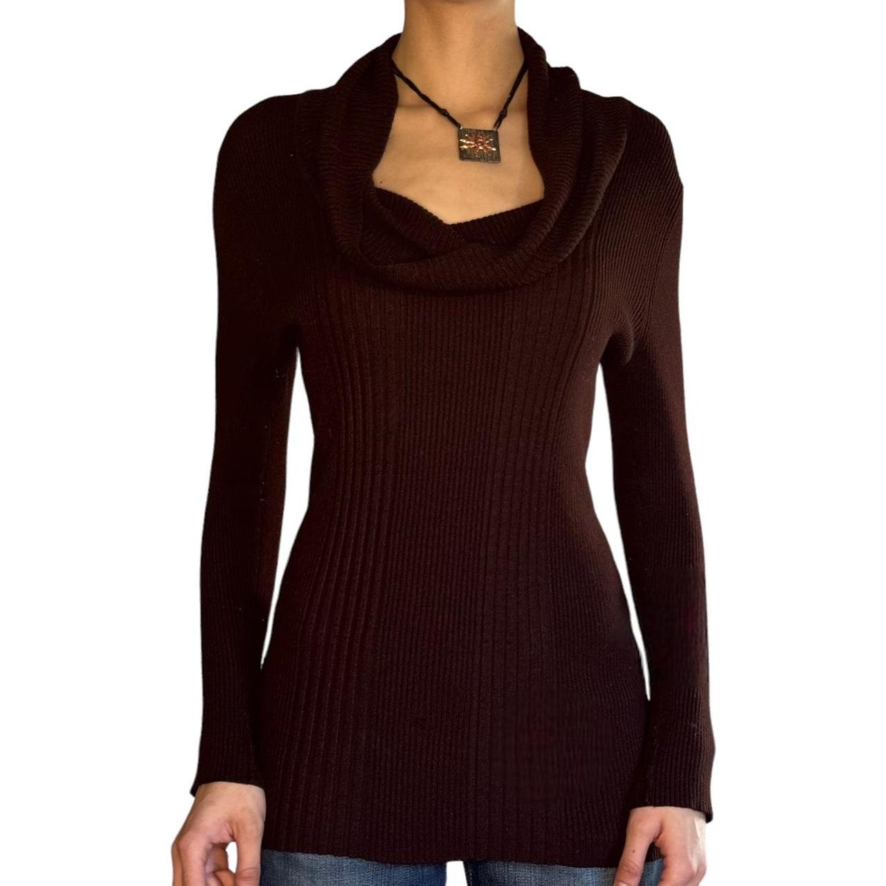 VINTAGE BALLETCORE COWL NECK SWEATER vintage brown... - Depop