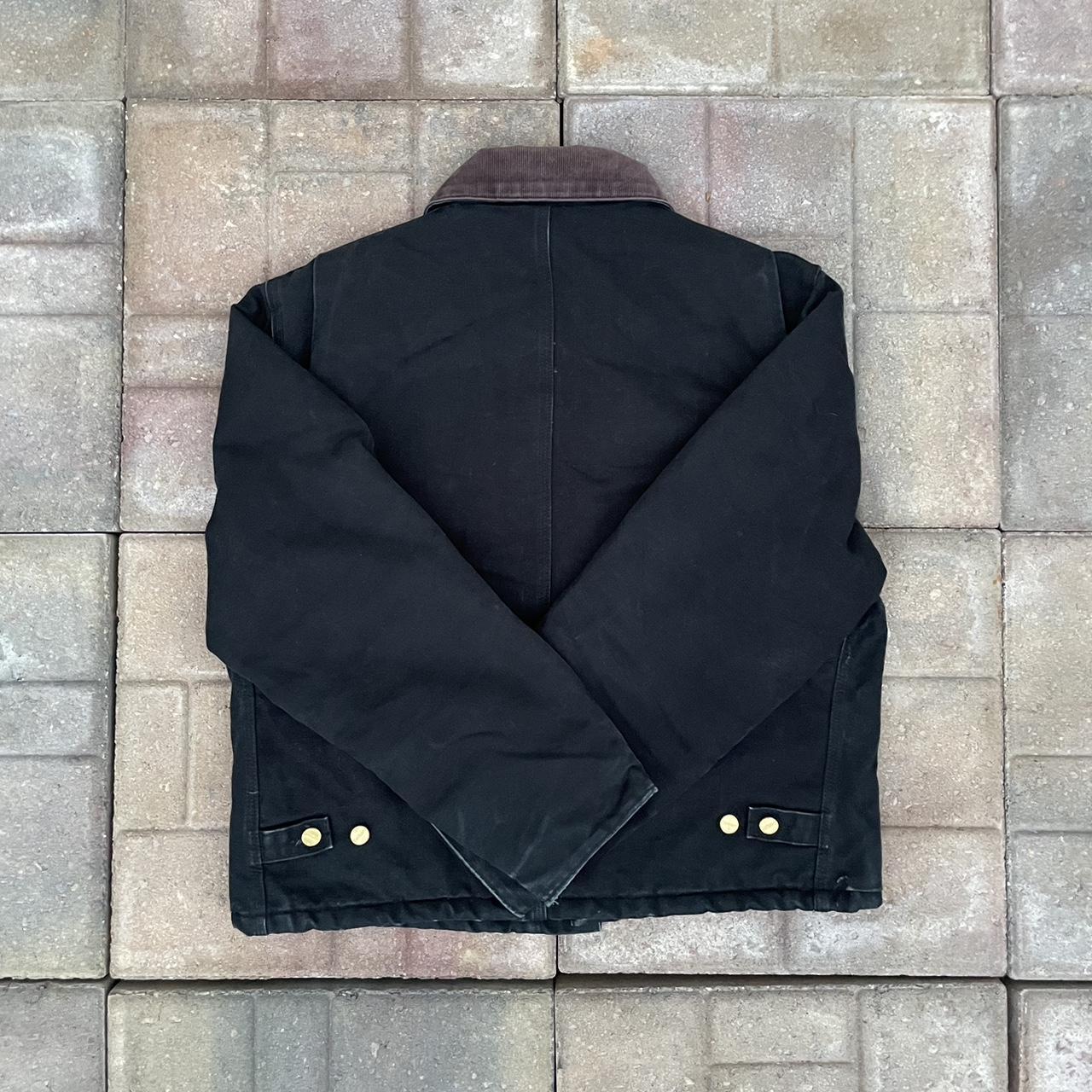 Vintage Black Carharrt Quilted Detroit Jacket... - Depop